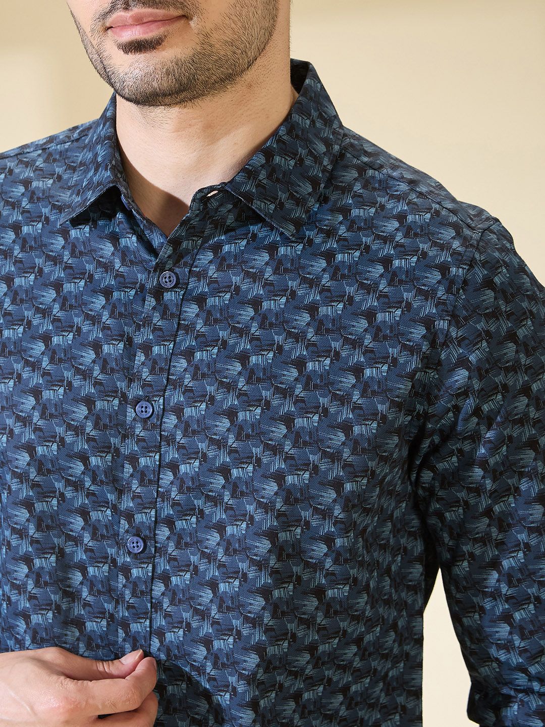 Being Human Pure Cotton Slim Fit Opaque Printed Casual Shirt