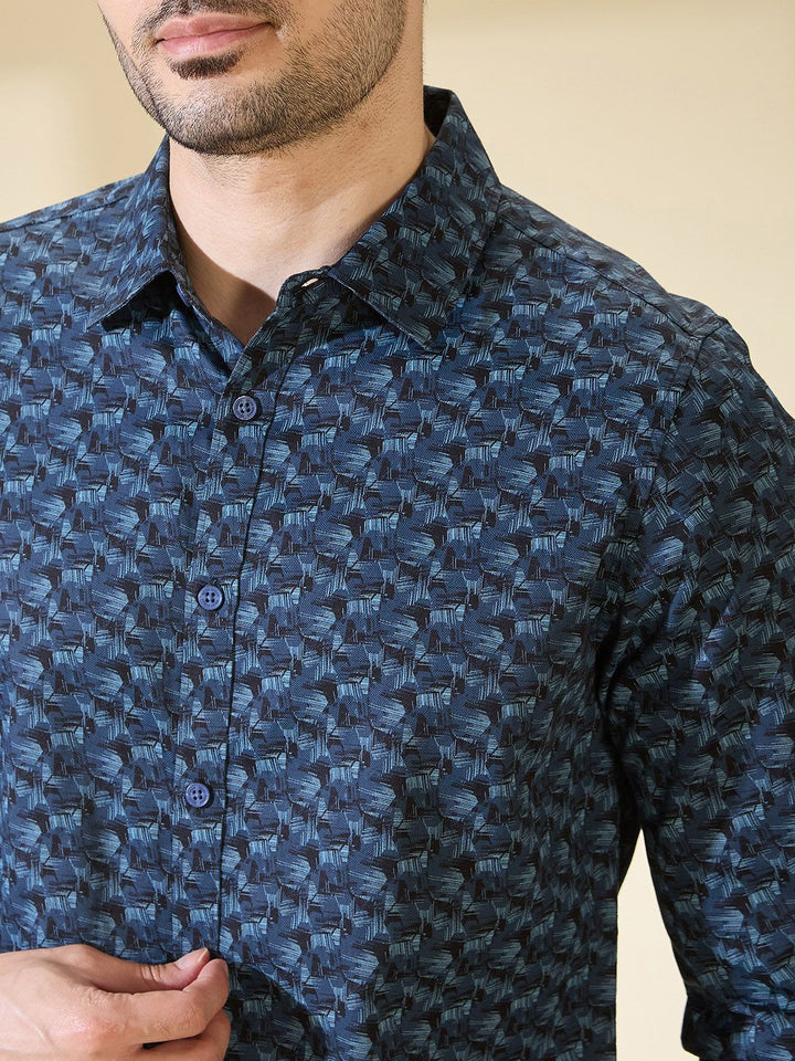 Being Human Pure Cotton Slim Fit Opaque Printed Casual Shirt