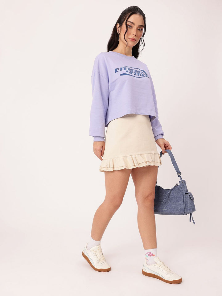 DressBerry Printed Cotton Terry Relaxed Fit Sweatshirts