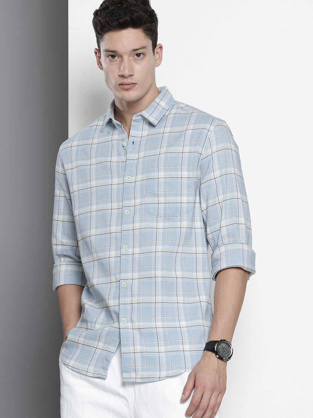 The Indian Garage Co Slim Fit Checked Casual Shirt