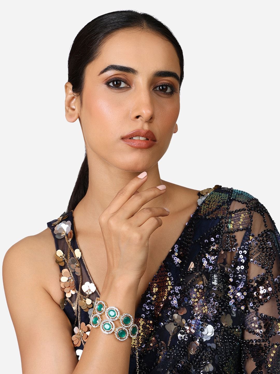 Set Mutiara Zaveri 2 Gelang Lilit Berlian Austria Bersalut Emas