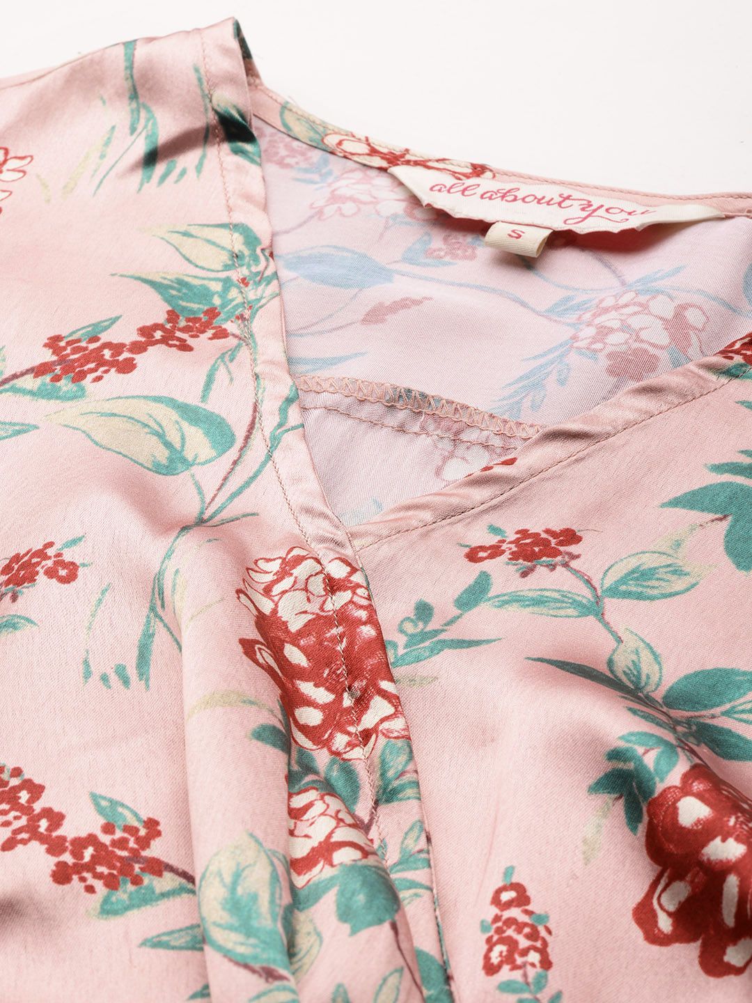 all about you Floral Print Satin Wrap Dress