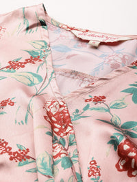 all about you Floral Print Satin Wrap Dress