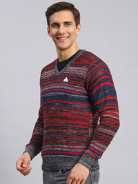 Monte Carlo V-Neck Striped Woollen Pullover