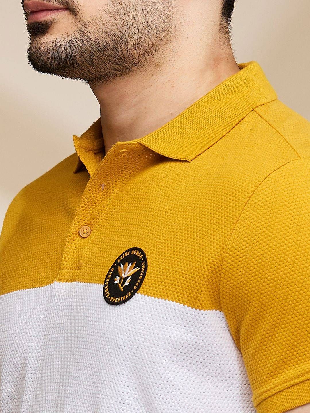Being Human Men Polo Collar Applique T-shirt