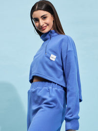 STREET 9 High Neck Crop Sweatshirt