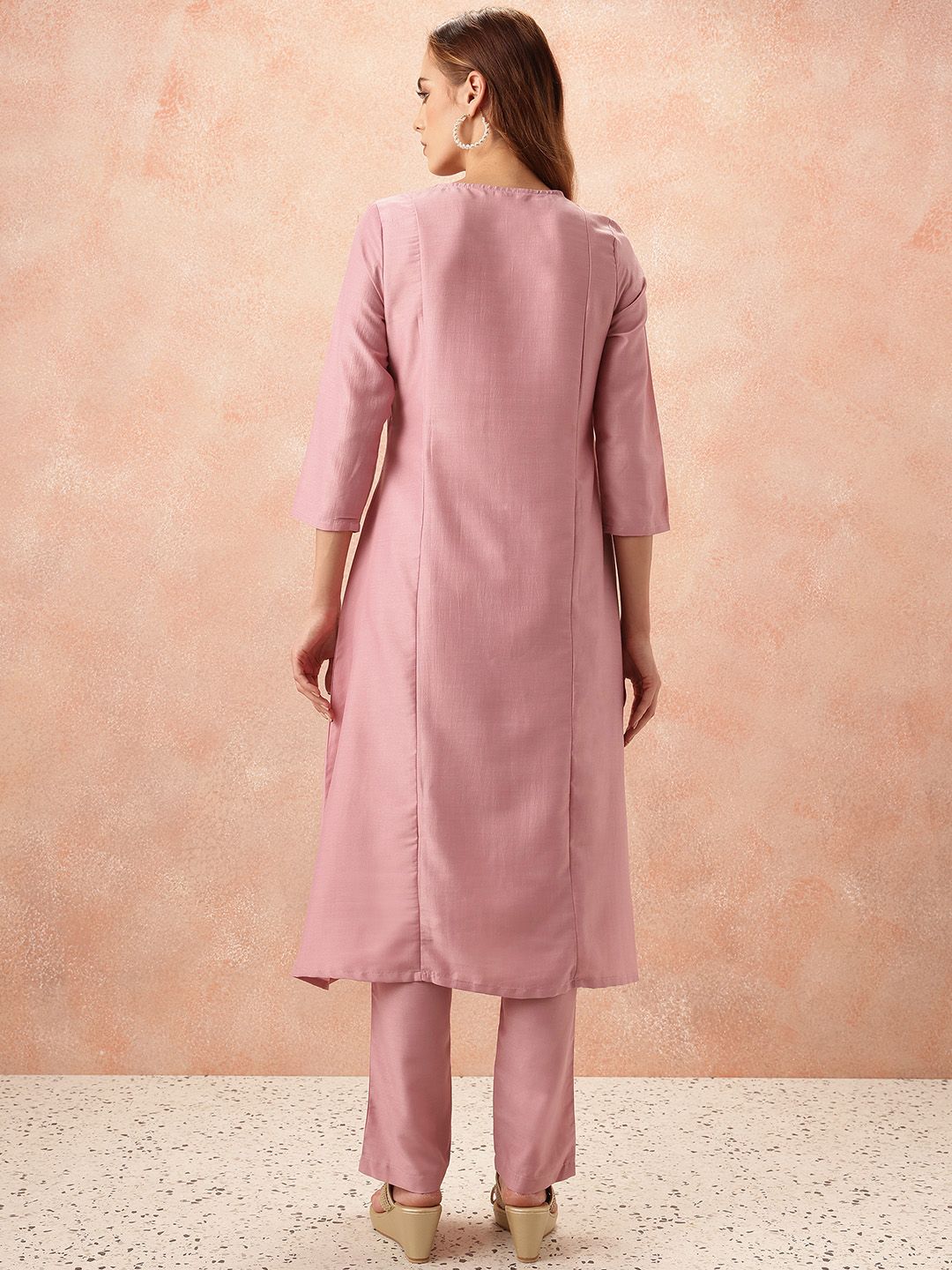 all about you Floral Yoke Design Empire Kurta with Trousers