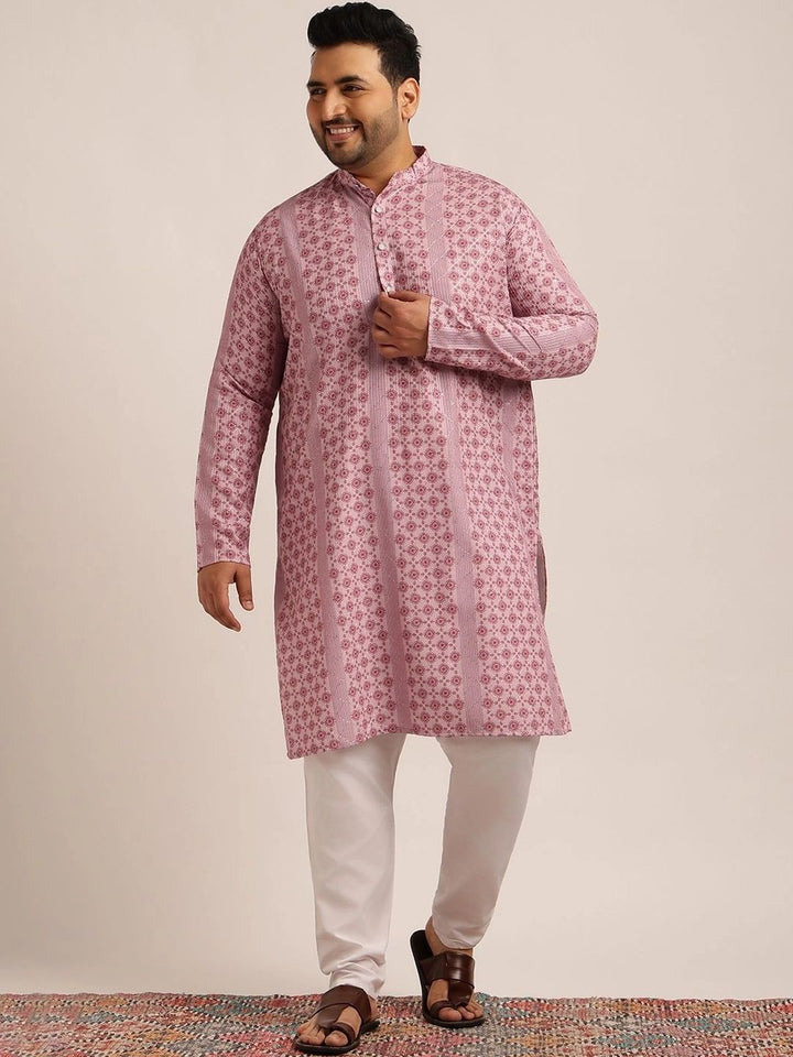 SOJANYA PLUS Lelaki Motif Etnik Cetakan Indie Kurta