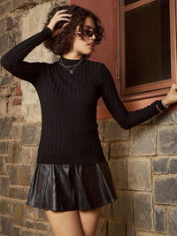 SASSAFRAS High Neck Ribbed Pullover
