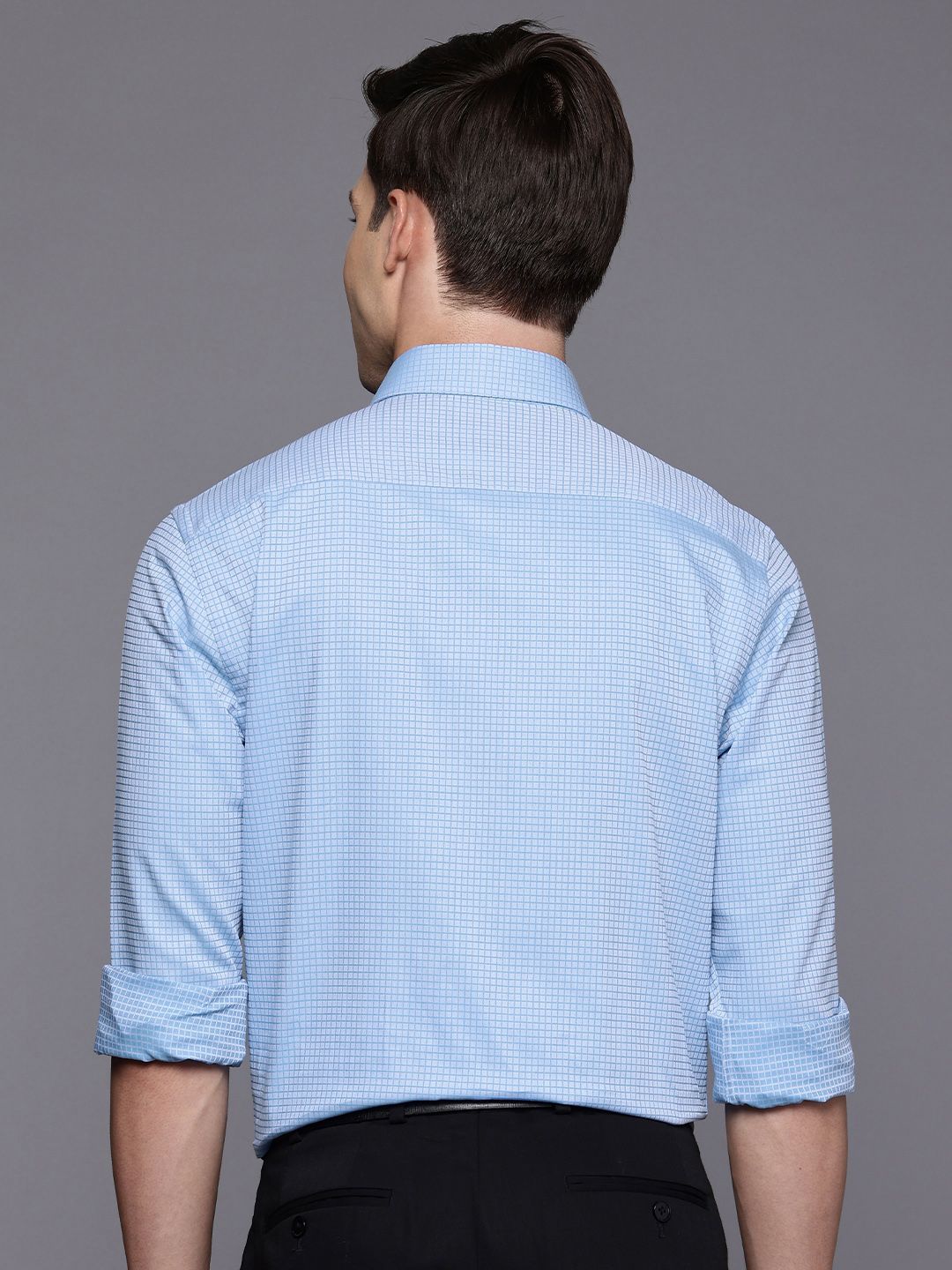Raymond Pure Cotton Checked Slim Fit Formal Shirt