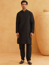 SOJANYA Band Collar Long Sleeves Regular Kurta With Churidar With Nehru Jacket