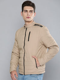 The Indian Garage Co Men Zip-Front Puffer Jacket with Zipper Pockets