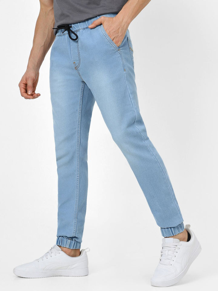 Urbano Fashion Men Blue Mid-Rise Clean Look Stretchable Jogger Jeans