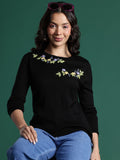 Pullover bunga bersulam sulaman