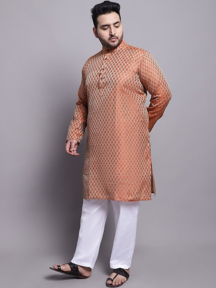 SOJANYA PLUS Ethnic Motifs Woven Design Kurta With Pyjamas & Nehru Jacket