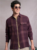 LOCOMOTIVE Dobby Textured Checked Utility Pocket Over Shirt