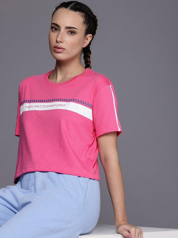 HRX by Hrithik Roshan HRXGT Brand Logo Printed Drop-Shoulder Lifestyle Relaxed Fit T-shirt