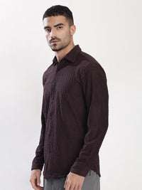 Bene Kleed Men Slim Fit Textured Spread Collar Casual Shirt