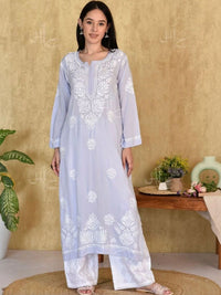 Rumah Wanita Chikankari Sulam Kurta Chikankari
