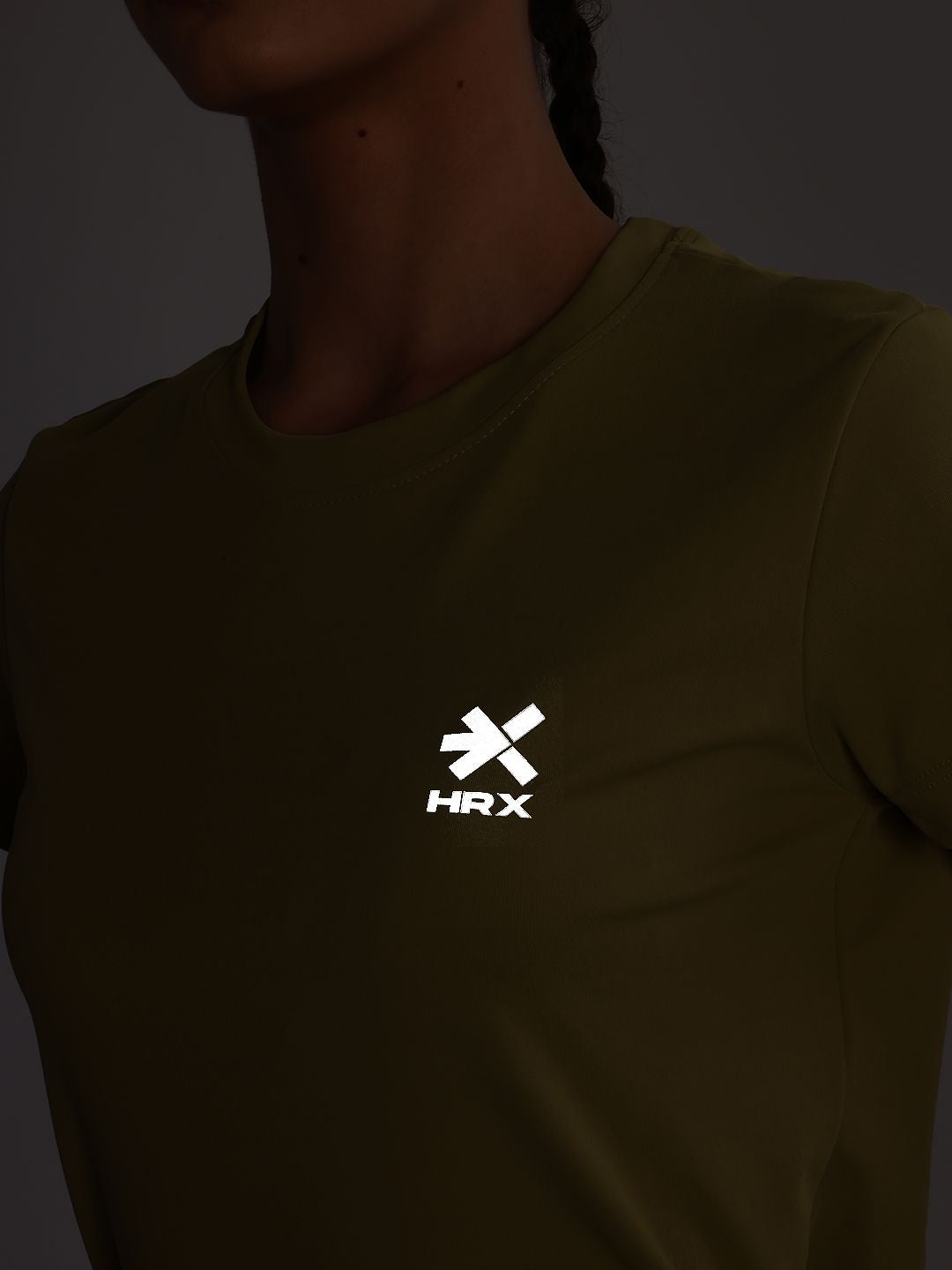 HRX by Hrithik Roshan Solid T-shirt with Brand Logo Detail