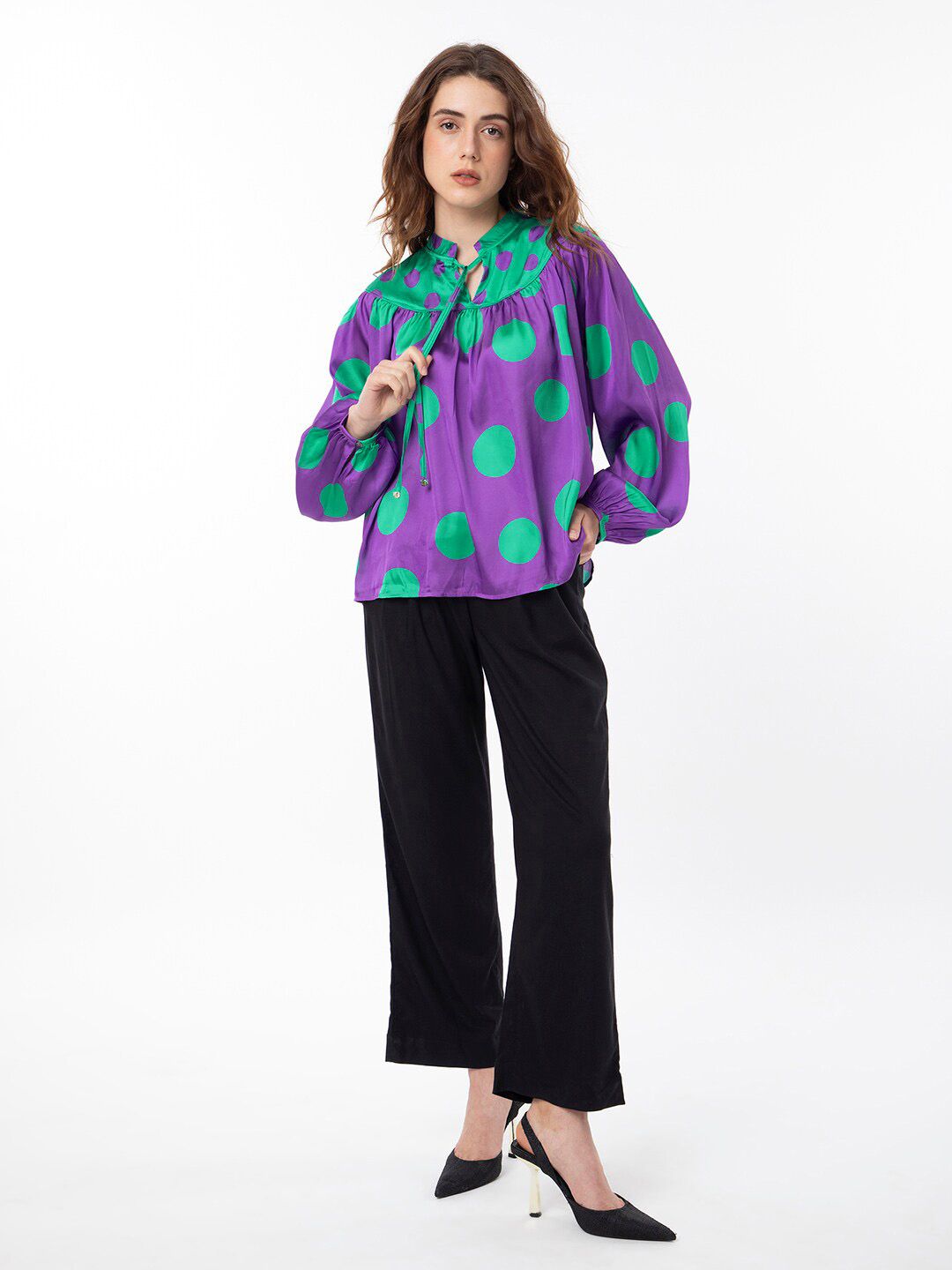 RAREISM Paneled Polka Statement Top