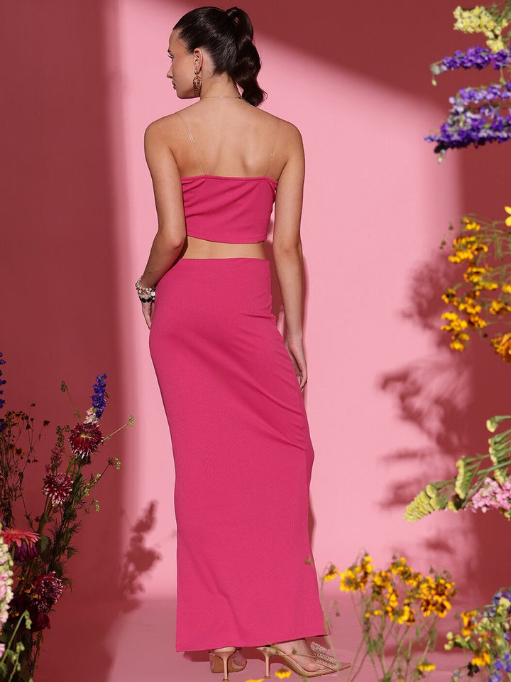 STREET 9 Ribbed Crop Top With Maxi Skirt