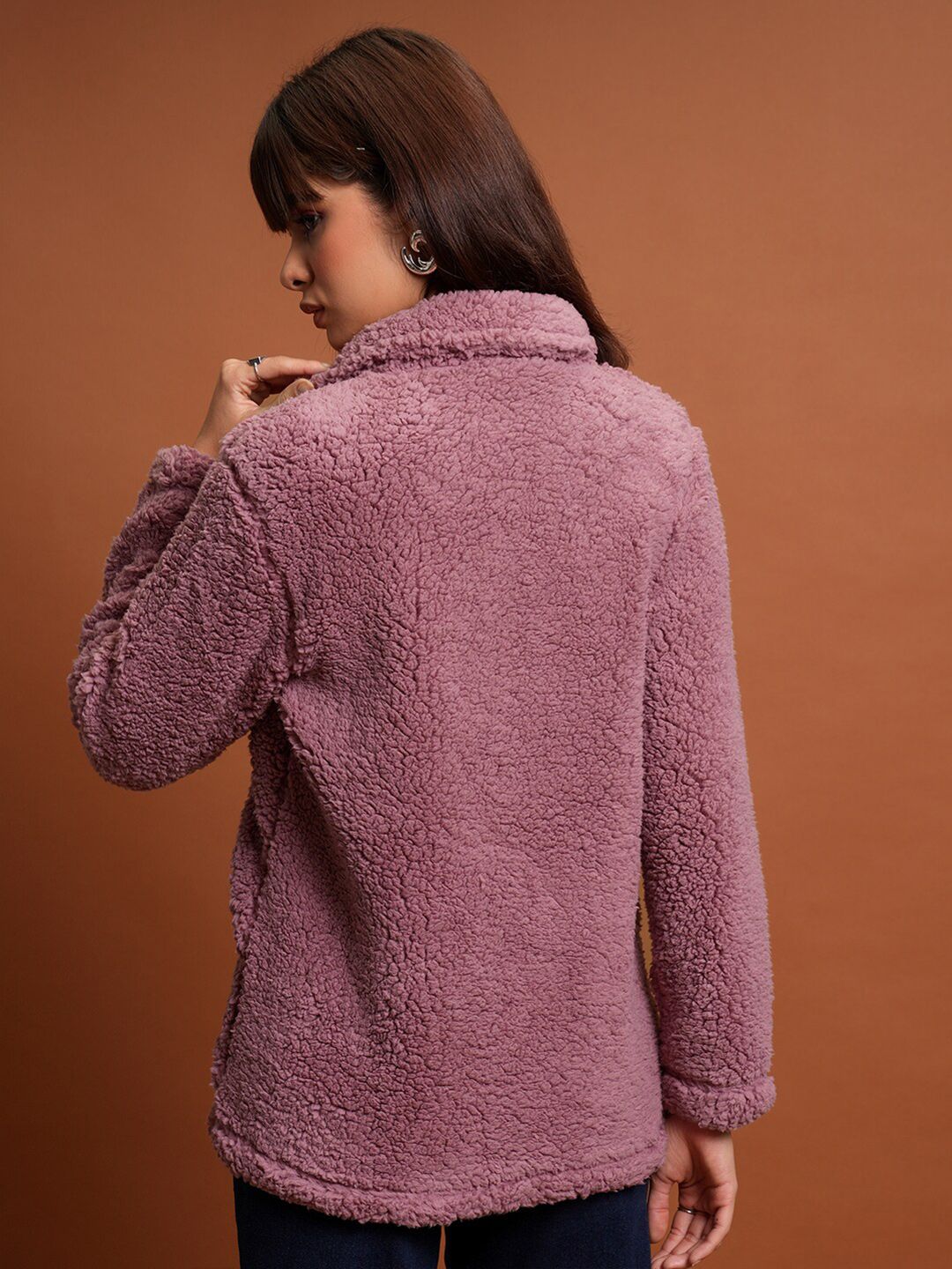 Tokyo Talkies Pink Self Design Bomber Jacket