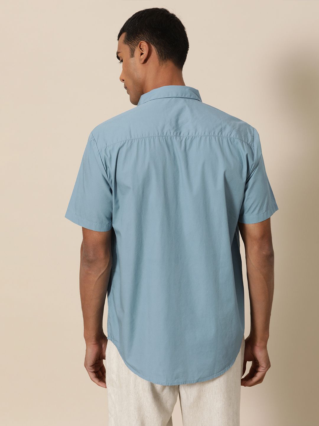 Mr Bowerbird Men Blue Pure Cotton Liberal Fit Casual Shirt