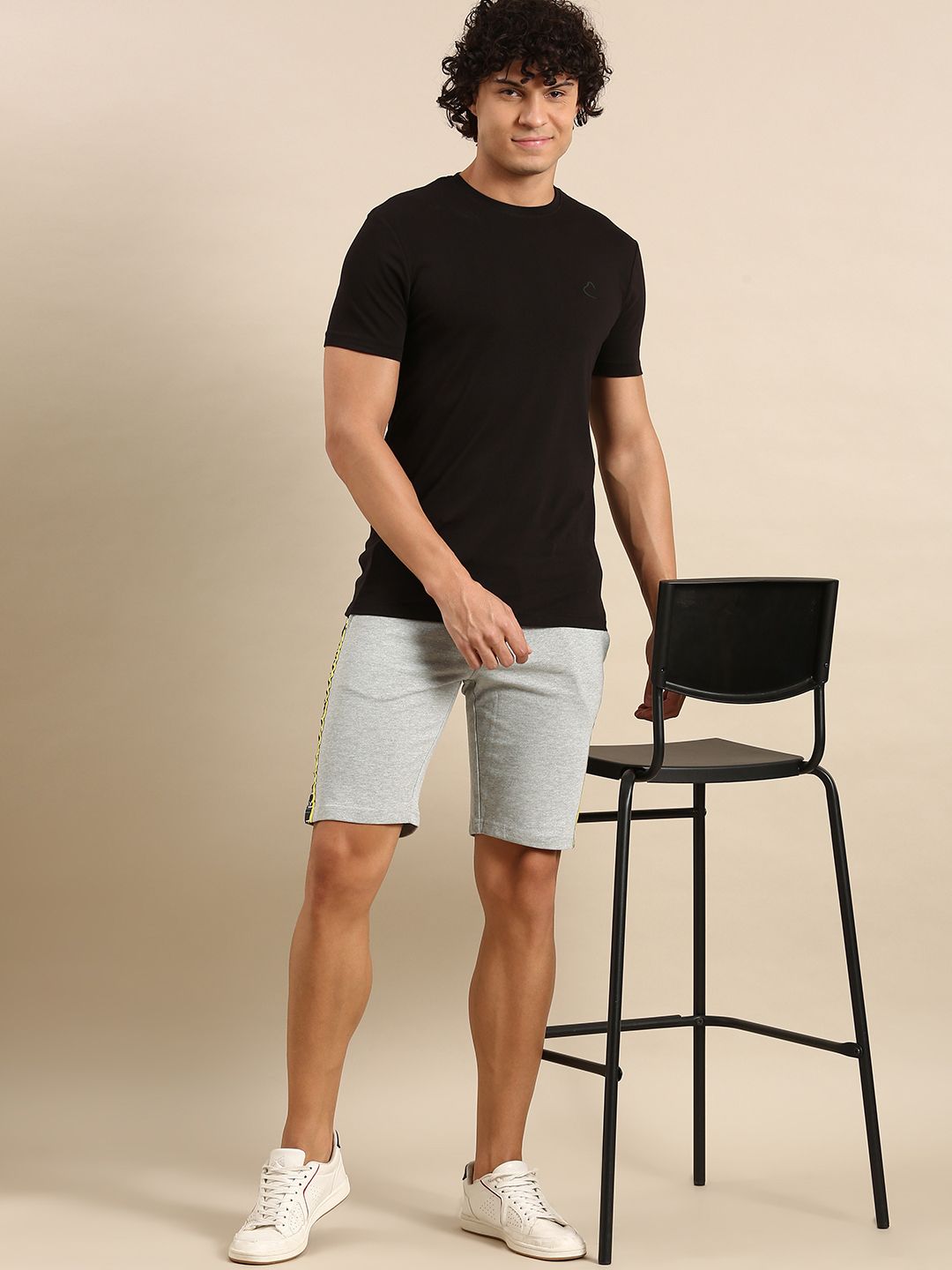 Being Human Men Solid Slim Fit Regular Shorts With Side Taping