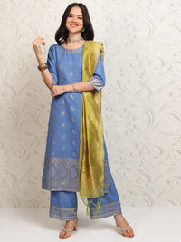 Vishudh Women Ethnic Motifs Regular Kurta with Palazzos & With Dupatta
