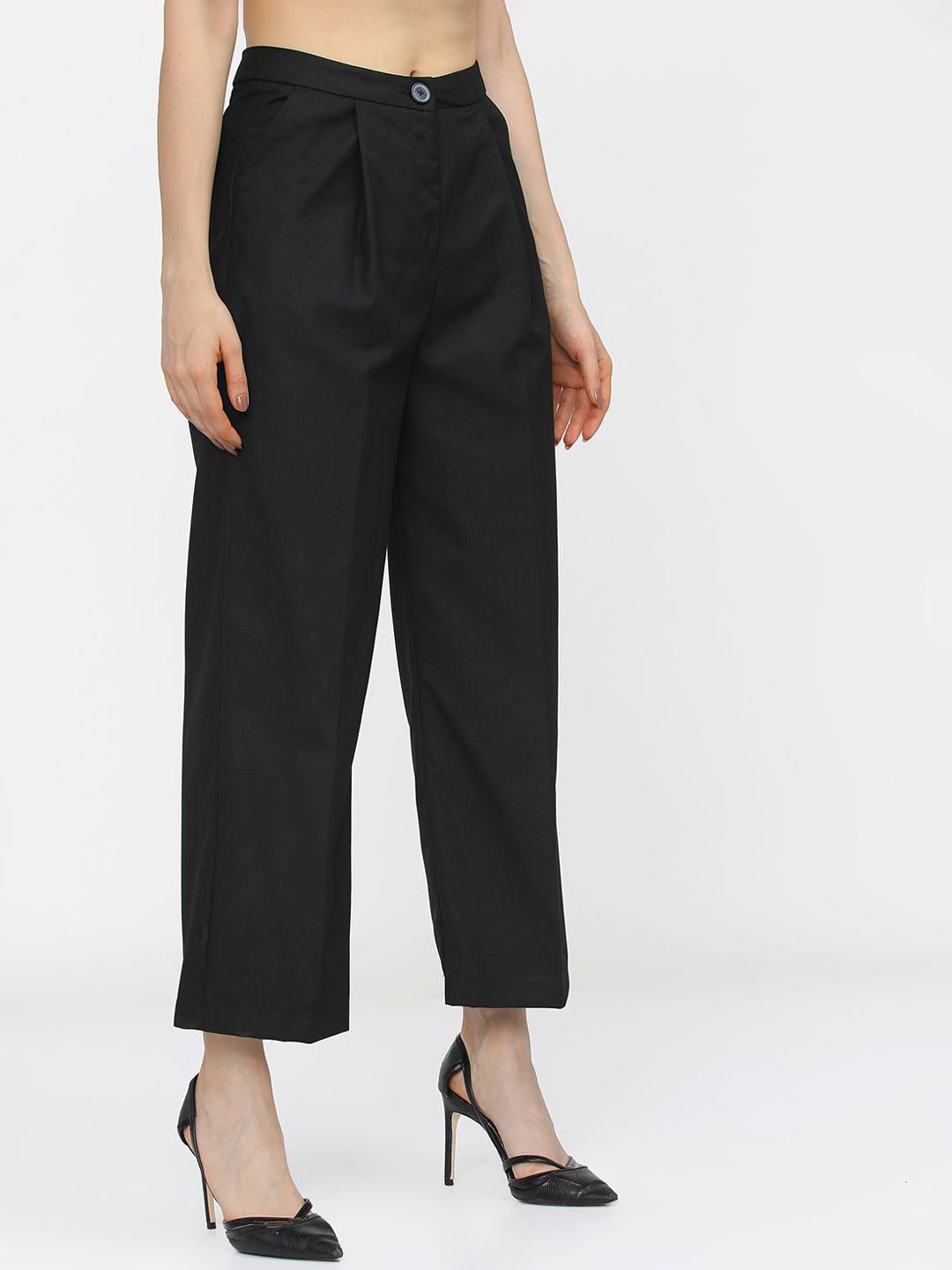 Tokyo Talkies Women Flared Pleated Trousers