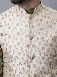 SOJANYA M Ethnic Motifs Embroidered Thread Work Kurta With Churidar