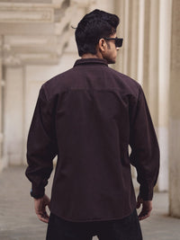 Powerlook Dark Brown India Slim Denim Casual Shirt