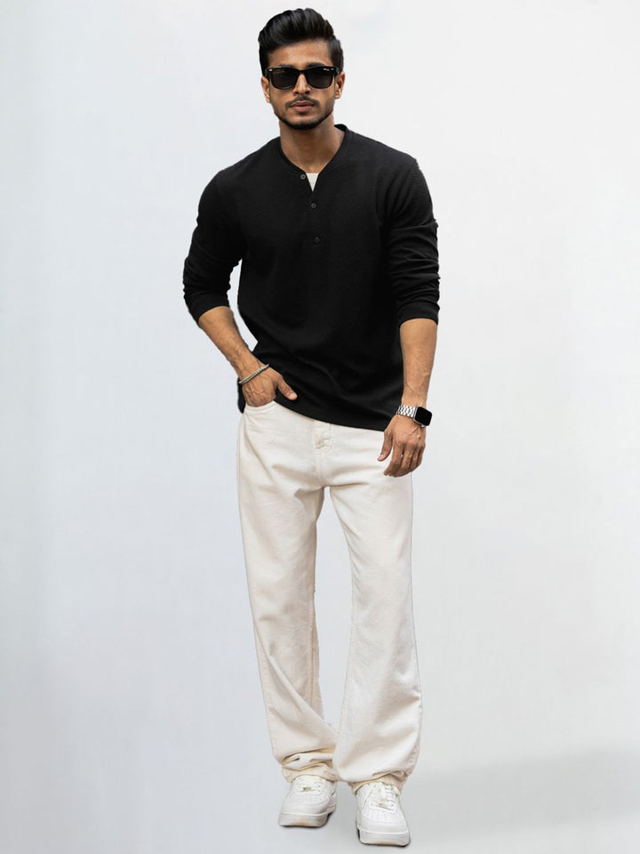 Powerlook Men Henley Neck T-shirt