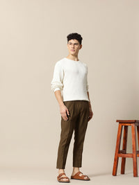 Mr Bowerbird Men Solid Tailored Pleated Trousers
