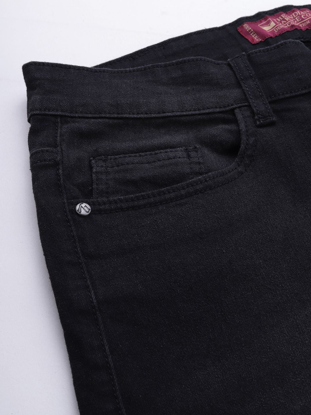 The Indian Garage Co Men Black Slim Fit Mid-Rise Clean Look Jeans