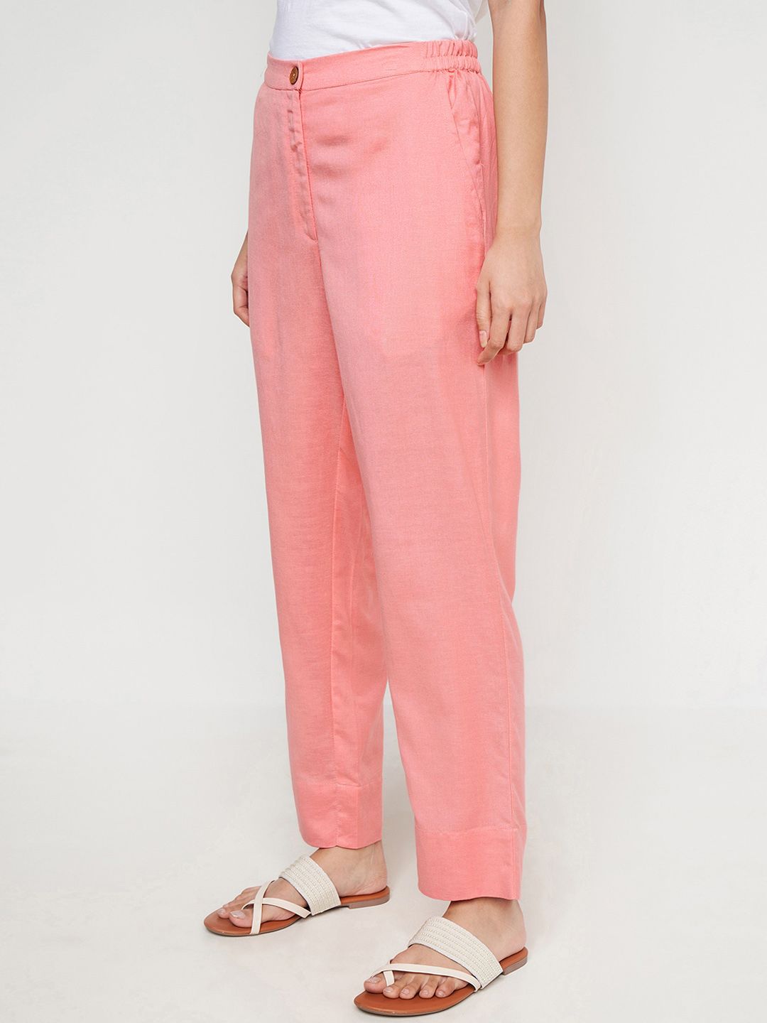 Global Desi Women Straight Fit Parallel Trousers