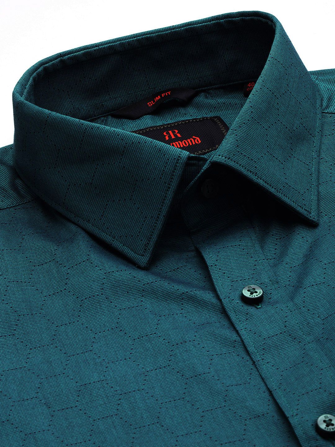 Raymond Pure Cotton Textured Slim Fit Opaque Formal Shirt