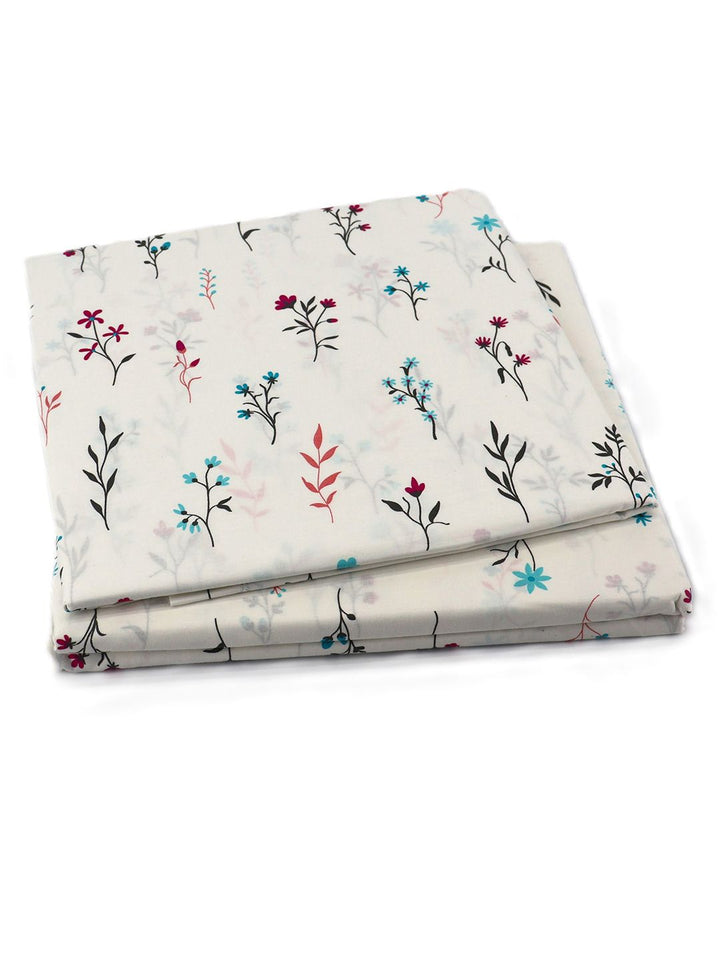 BOMBAY DYEING  Vintage Turquoise Blue Printed Cotton 180 TC  Bedsheet Set 1.52 m X 2.28 m