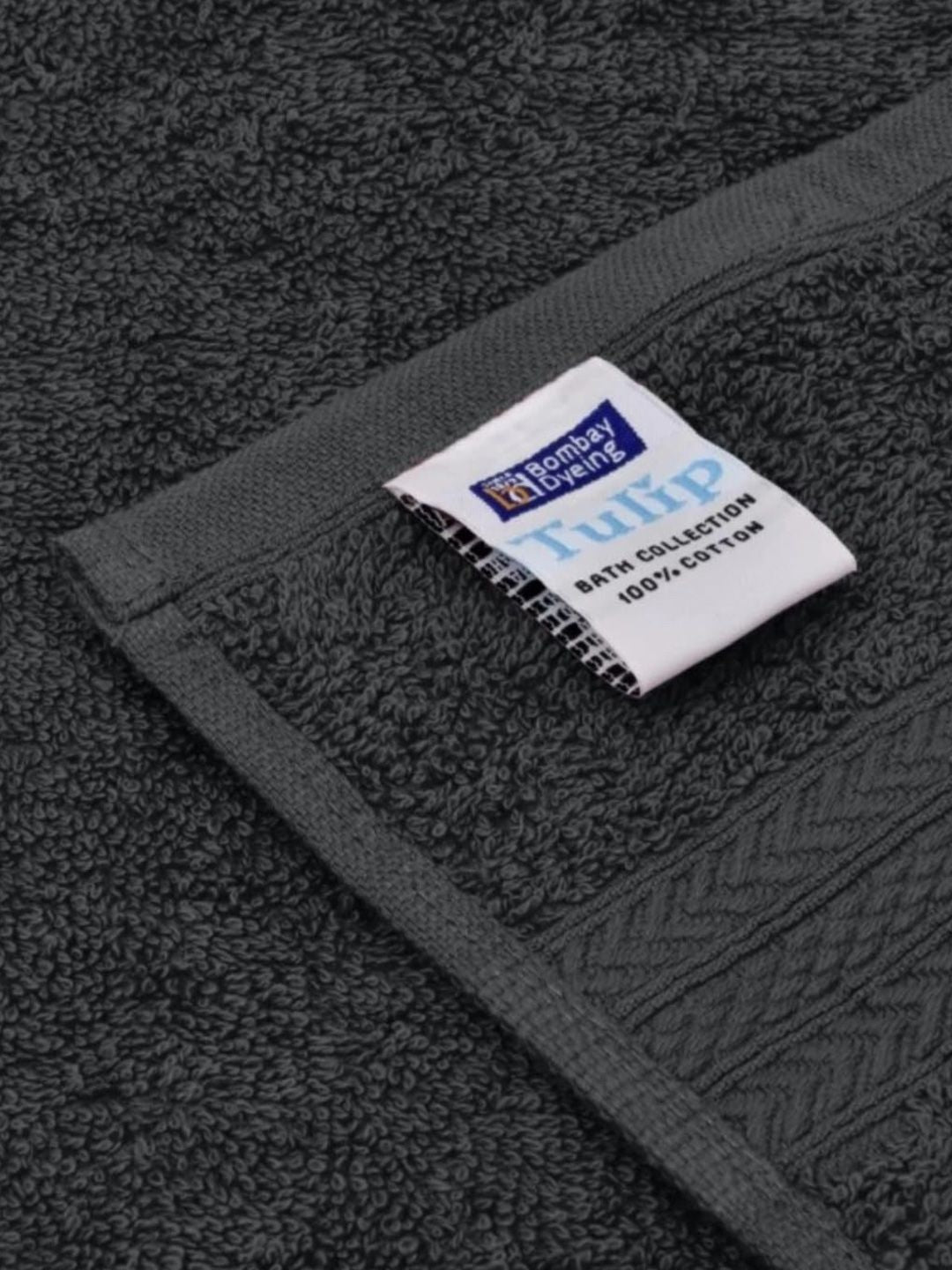 BOMBAY DYEING Charcoal 4 Pieces Pure Cotton 450 GSM Towel Set
