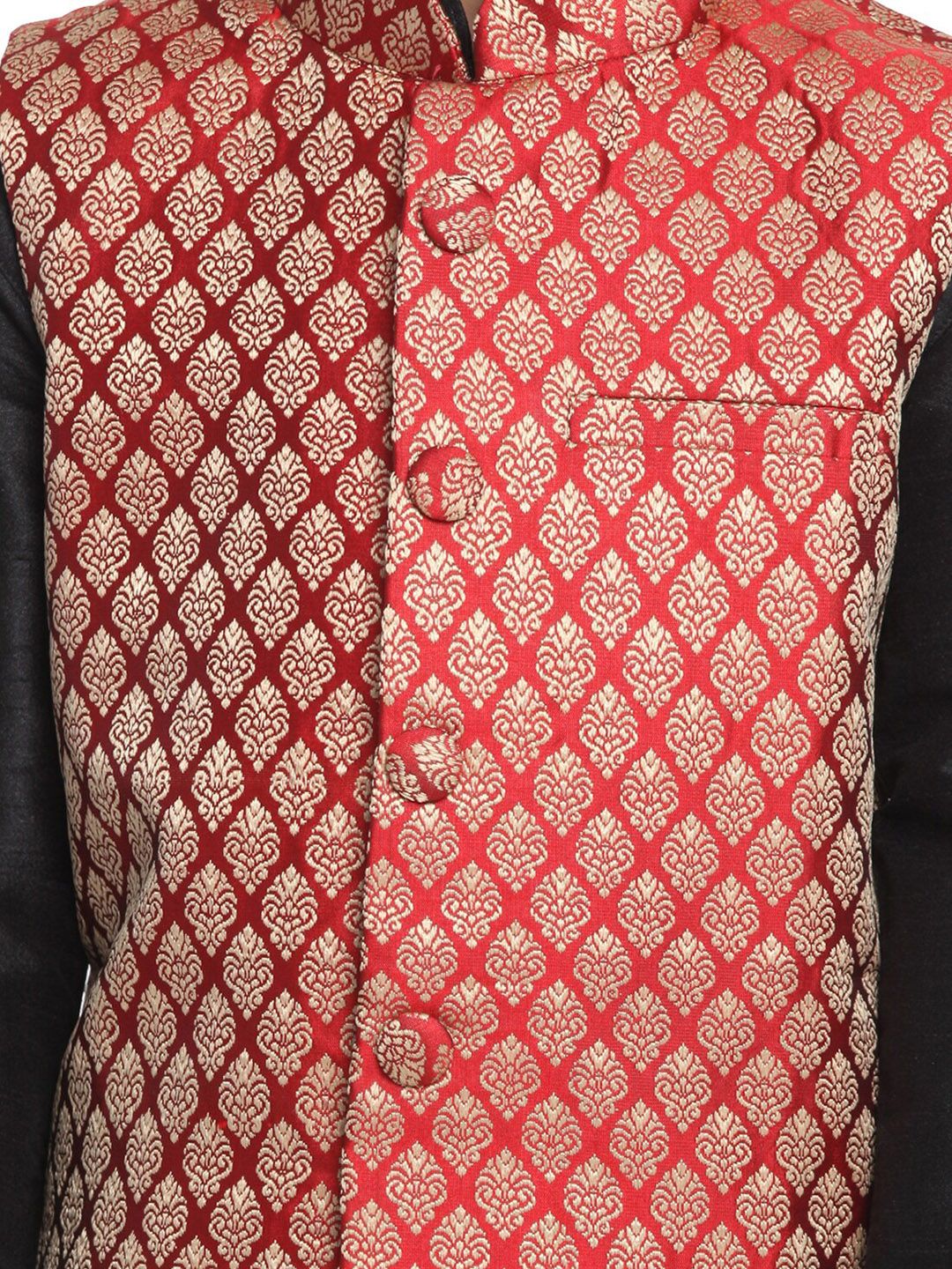 VASTRAMAY Boys Woven-Designed Nehru Jacket