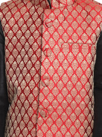 VASTRAMAY Boys Woven-Designed Nehru Jacket