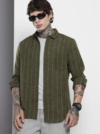 The Indian Garage Co Slim Fit Striped Casual Shirt