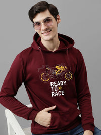 ADRO Men Graphic Printed Hooded Sweatshirt