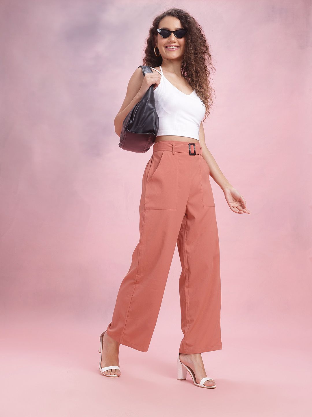 DressBerry Women Belted Trousers