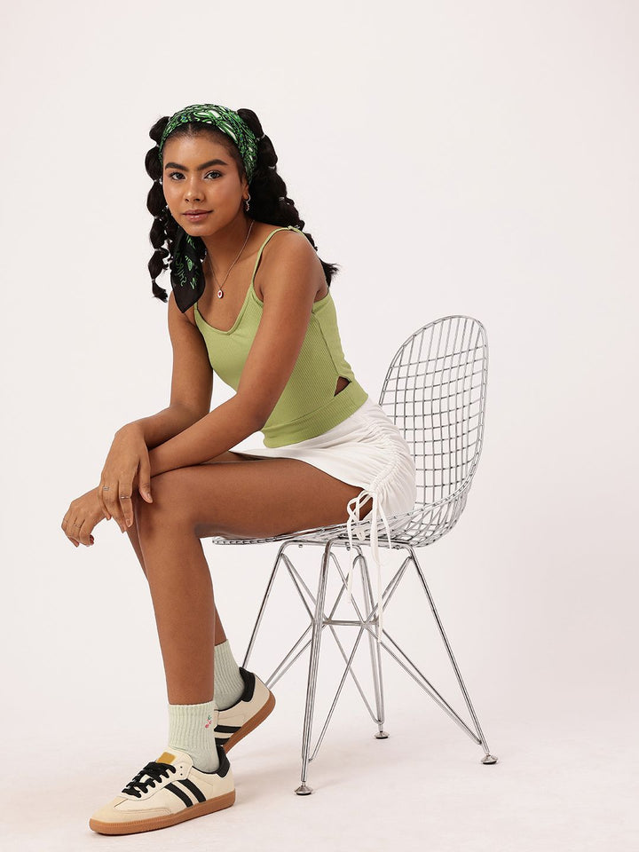 DressBerry Ribbed & Risque Cut-Out Crop Top