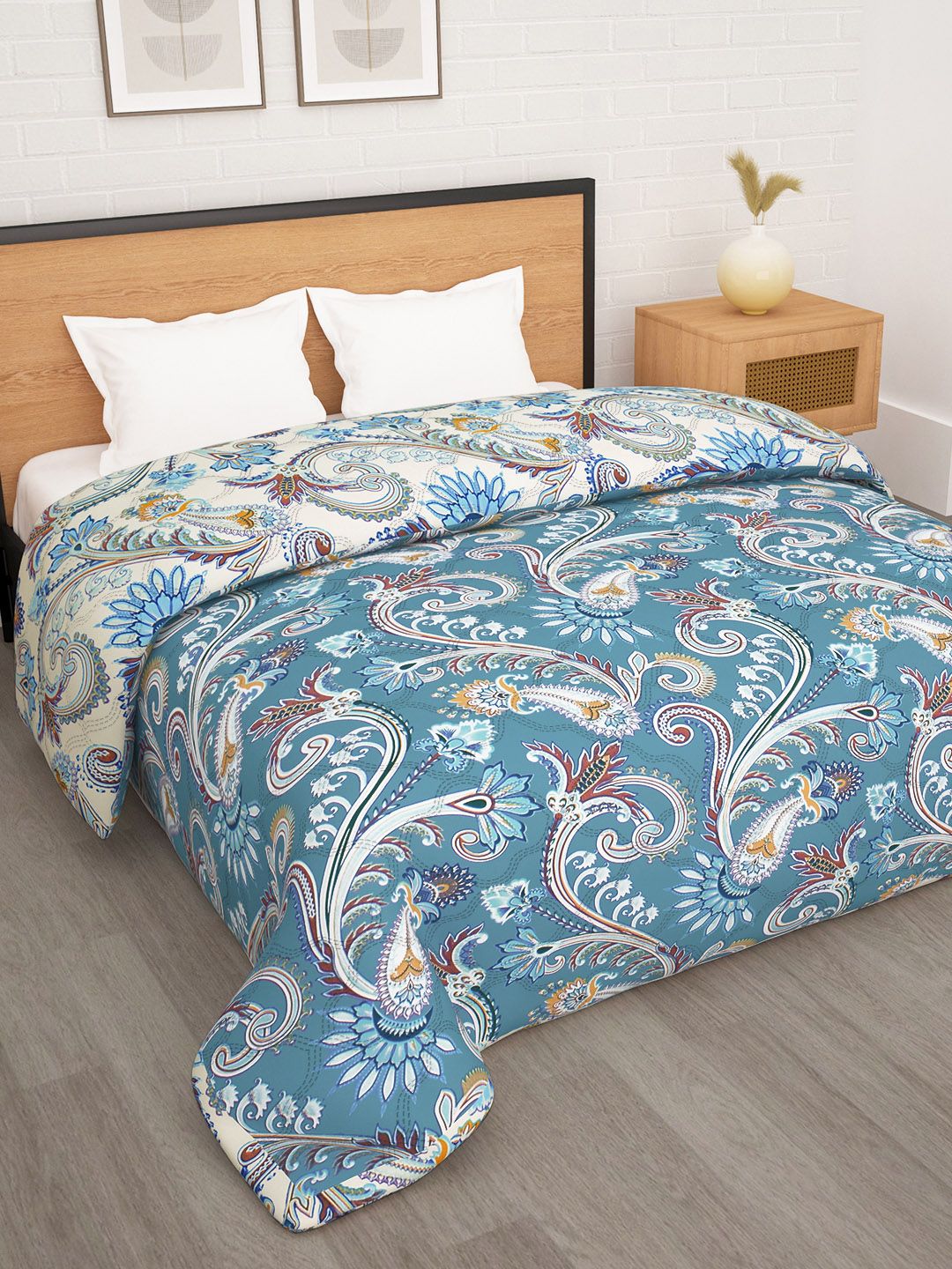 Story@home Floral Printed Ac Room 180 GSM Reversible Double Bed Comforter