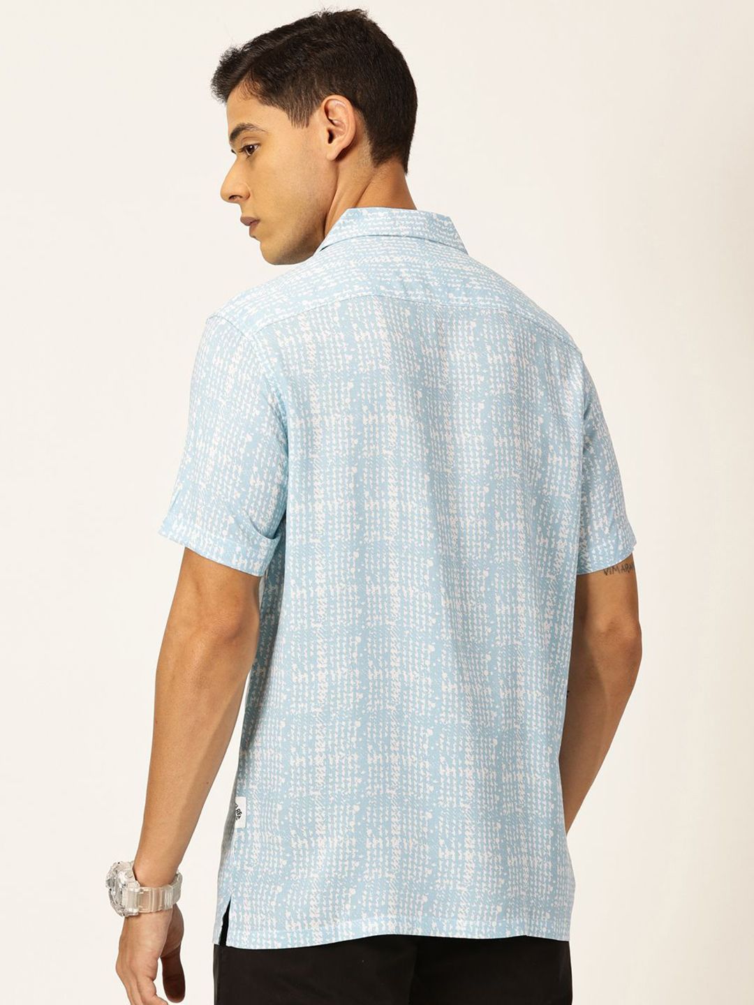 Thomas Scott Men Premium Printed Cuban Collar Casual Shirt