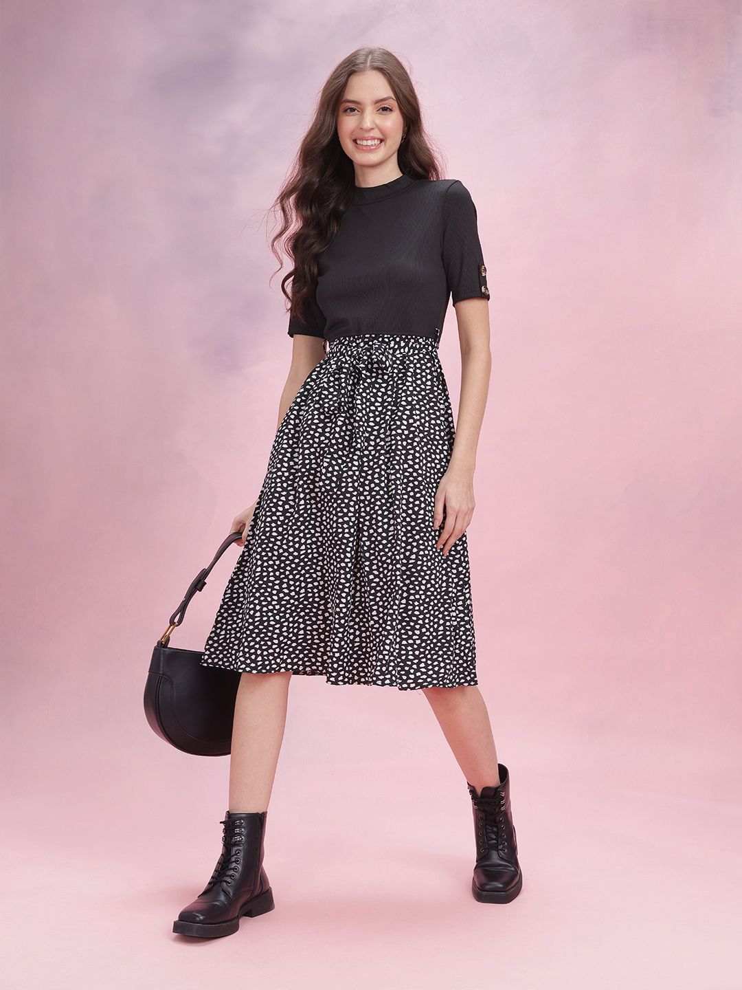 DressBerry Abstract Printed A-Line Dress