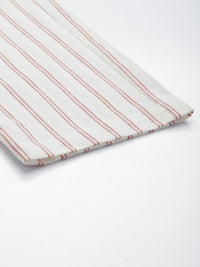 Mr Bowerbird Men Liberal Fit Striped Cotton Linen Pleated Trousers